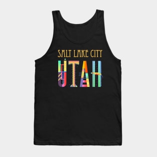 Salt Lake City Utah, fun, funky colorful design Tank Top